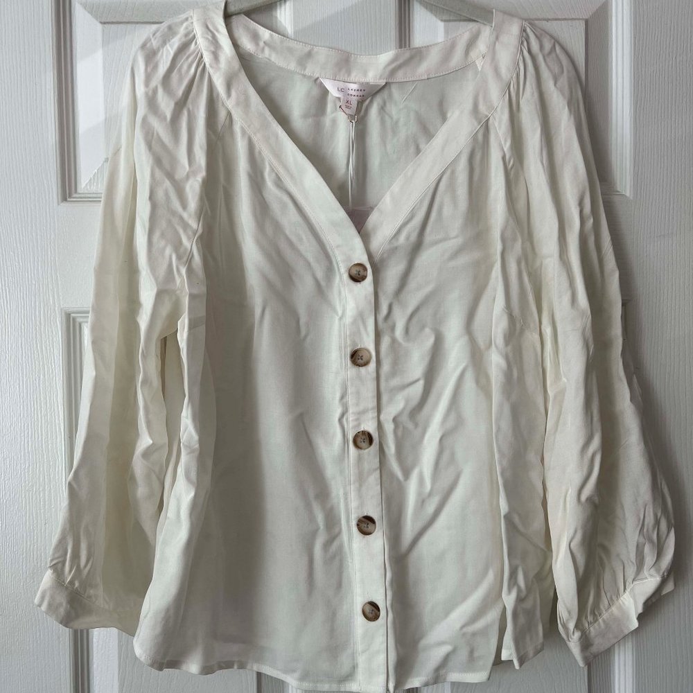 White Flowy Blouse from LC by Lauren Conrad